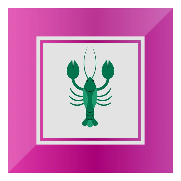 Ikon Lobster - Stok Vektor