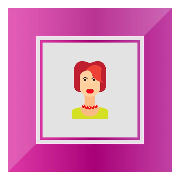 Portrait of young redheaded woman — Stock Vector