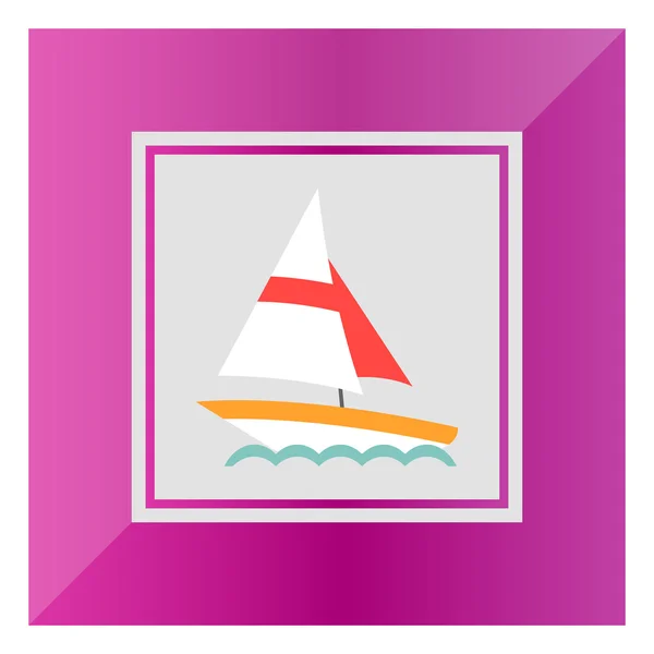 Icono del barco de vela — Vector de stock