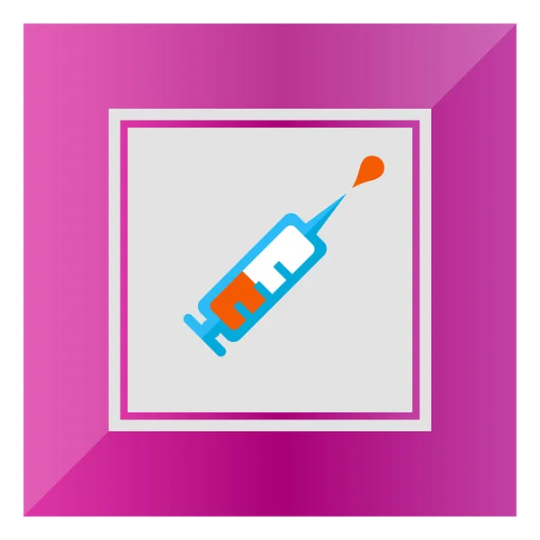 Syringe with droplet — Stock Vector