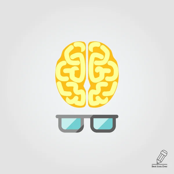 Cerebro con gafas — Archivo Imágenes Vectoriales