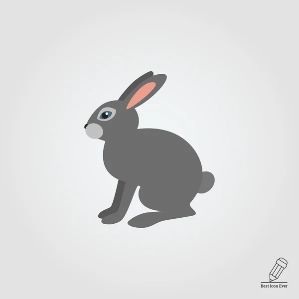 灰色兔子图标 — 图库矢量图片