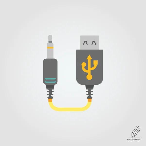 Mini USB to jack cable — Stock Vector