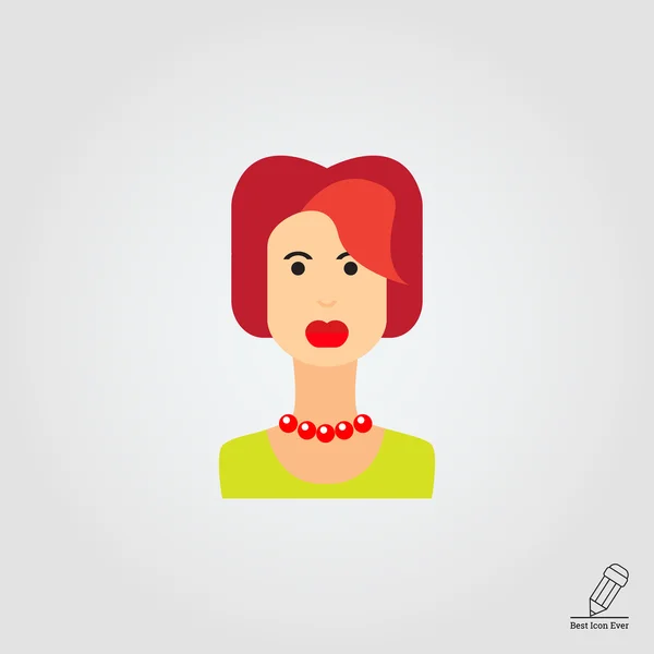 Retrato de una joven pelirroja — Vector de stock