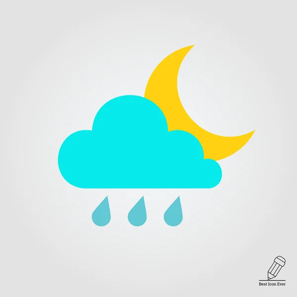 Clima lluvioso por la noche — Vector de stock