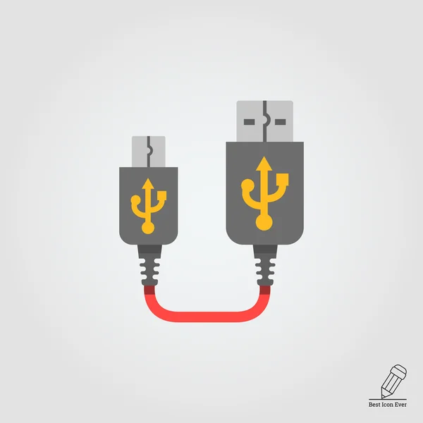 USB-naar-mini USB-kabel — Stockvector