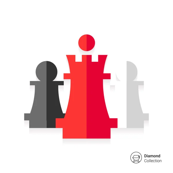 Σκάκι βασιλιά και πιόνια — Διανυσματικό Αρχείο
