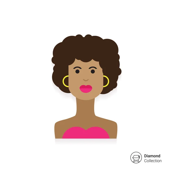 Portrait of young African American  woman — Stock Vector