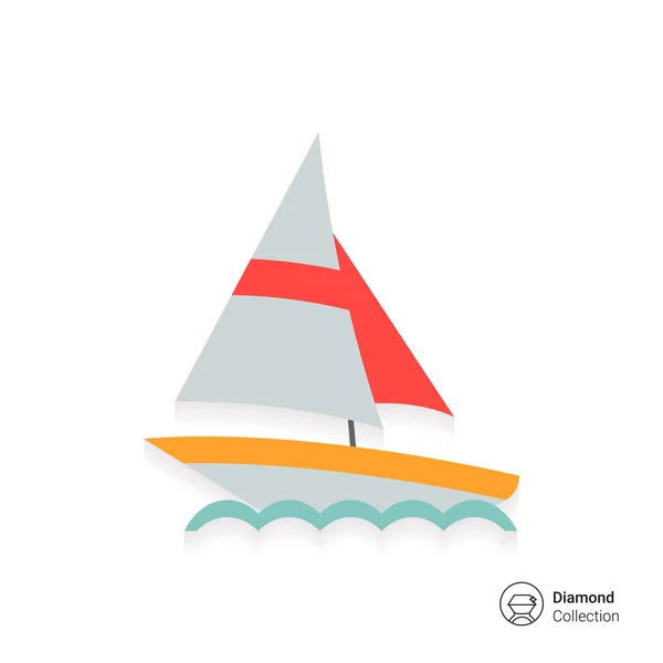 Icono del barco de vela — Vector de stock