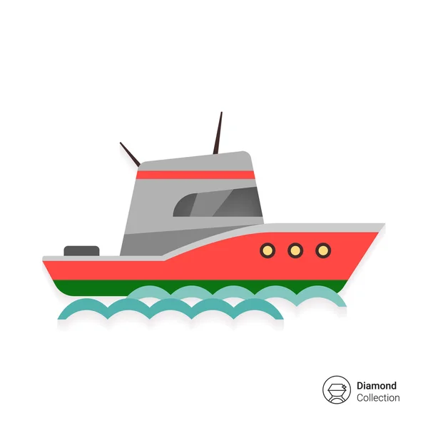 Icono del yate — Vector de stock