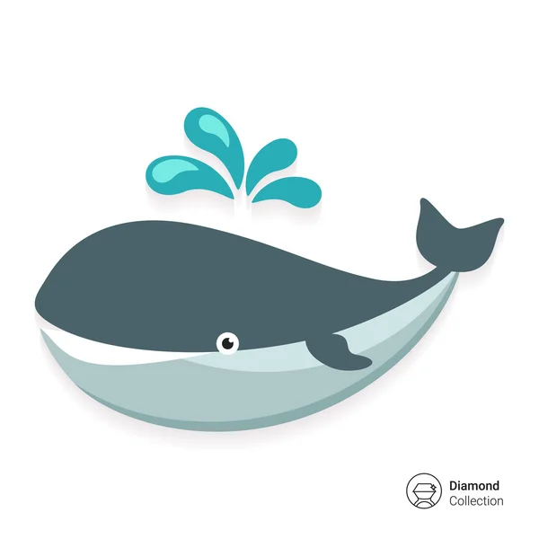 Icono de ballena — Vector de stock