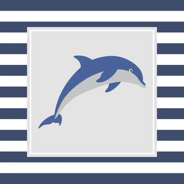 Dolfijn-pictogram — Stockvector