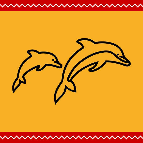 Ícone de golfinhos —  Vetores de Stock
