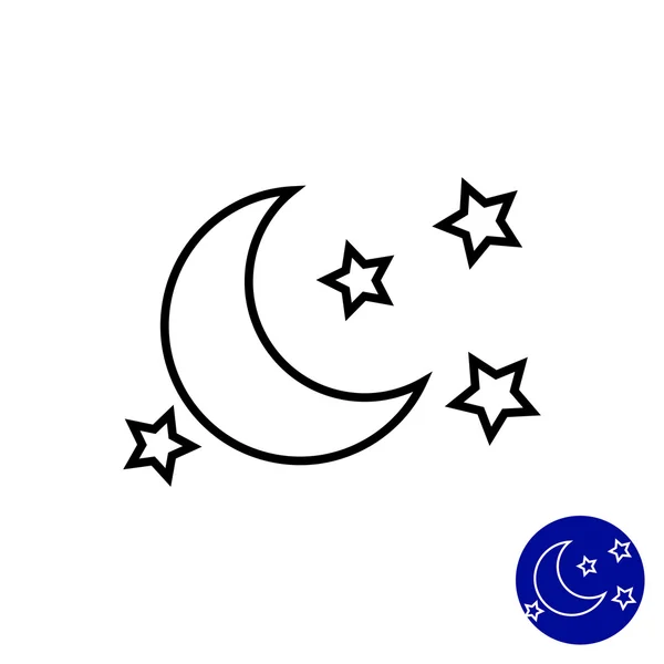 Luna y estrellas — Vector de stock