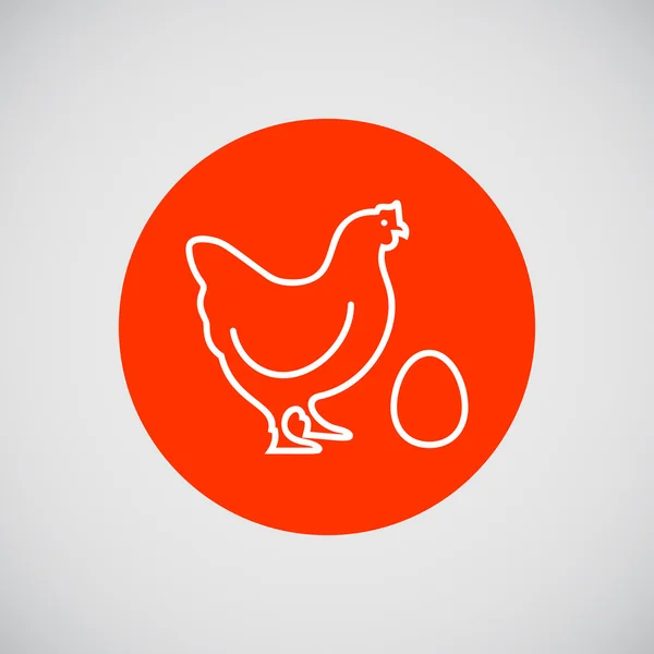 Gallina con huevo — Vector de stock