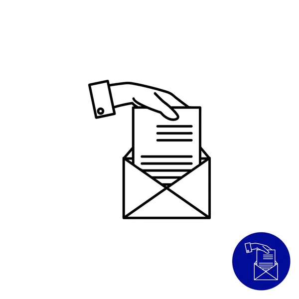 Hand sending letter — Stock Vector