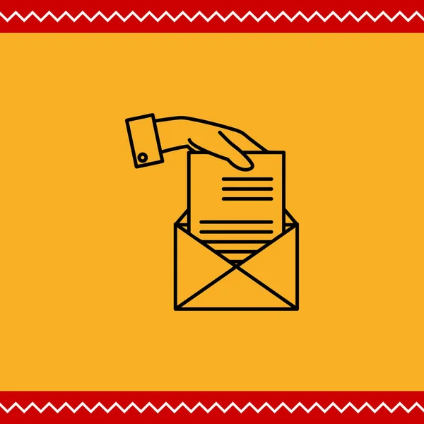 Рука відправлення листа — стоковий вектор