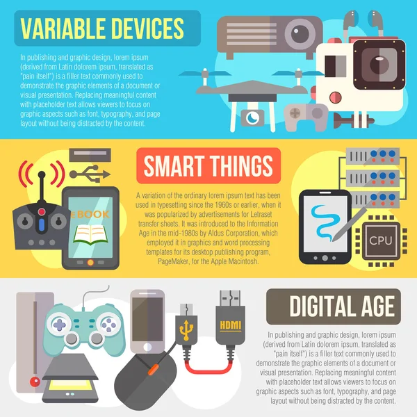 Dispositivi e cose intelligenti — Vettoriale Stock