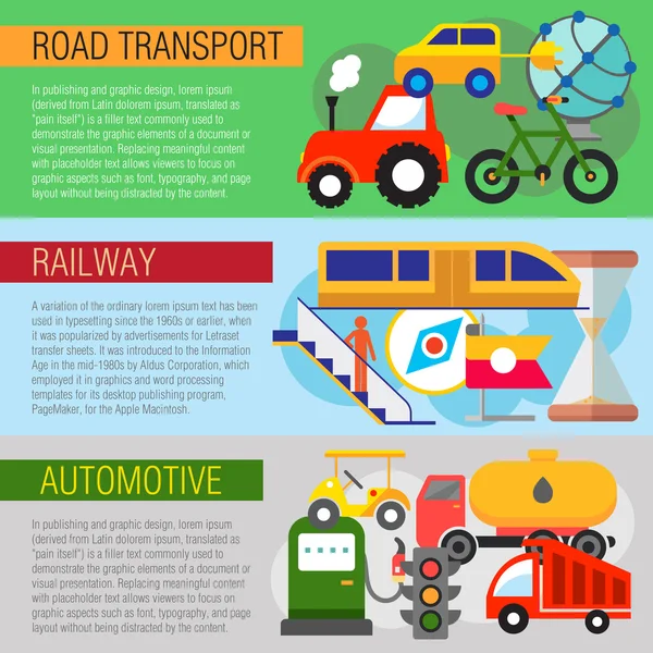 Motor and railway transport — Stock Vector