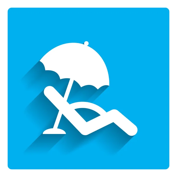 Sunbed with umbrella — Stock Vector