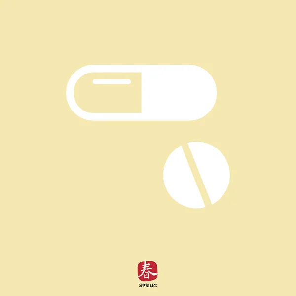 Capsule et icône de pilule — Image vectorielle