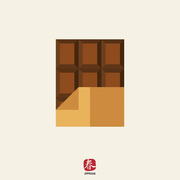 Icono de barra de chocolate — Vector de stock