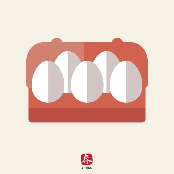 鸡蛋在纸箱包 — 图库矢量图片