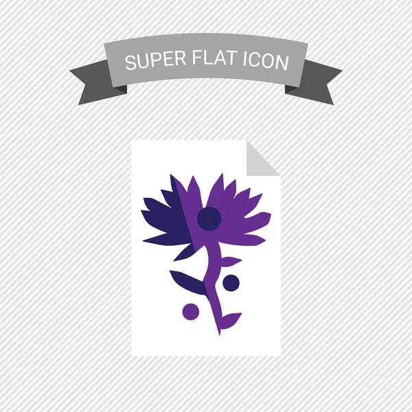 Papier blad met bloem afbeelding — Stockvector