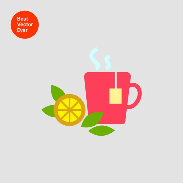 Čaj s mátou a citronem — Stockový vektor