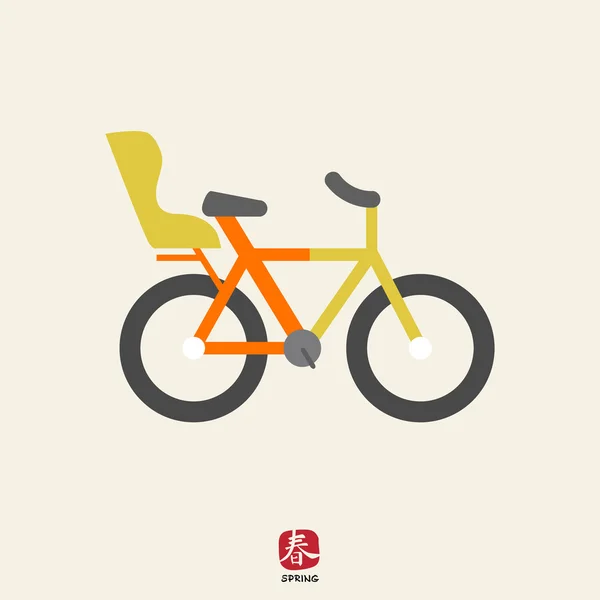 Cykel med barnstol — Stock vektor