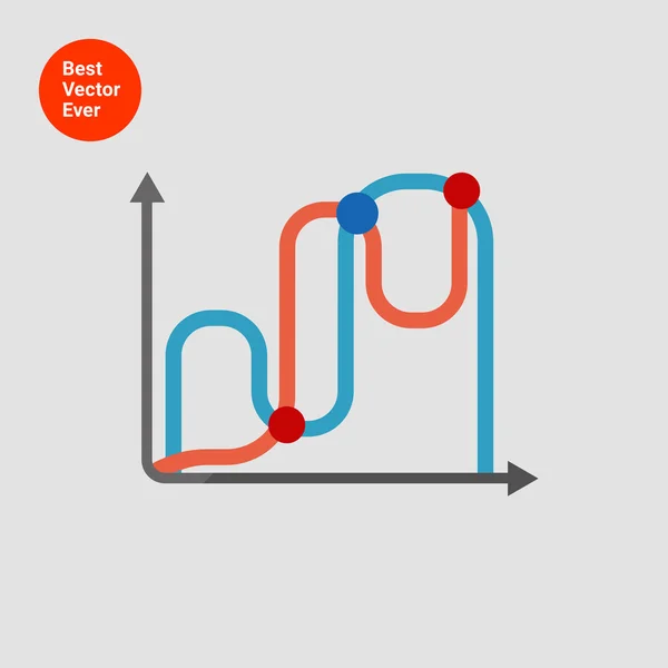 Lijn grafieken pictogram — Stockvector