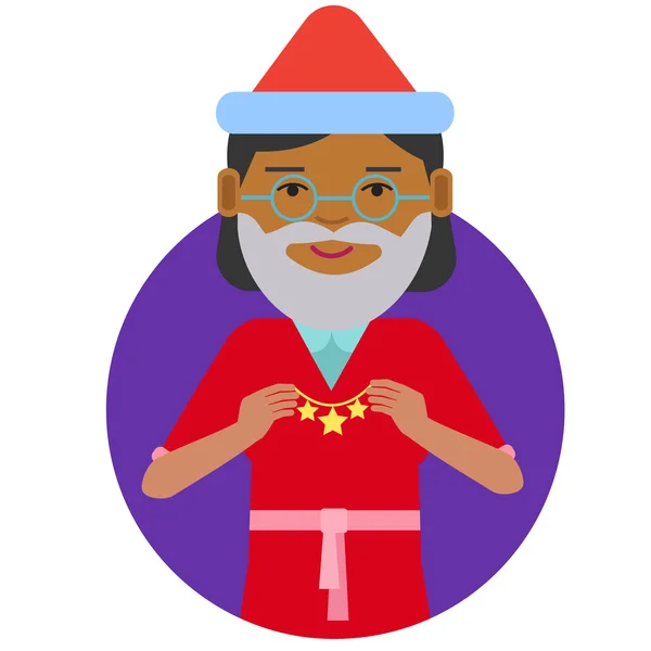 Donna anziana che tiene ornamento di Natale — Vettoriale Stock