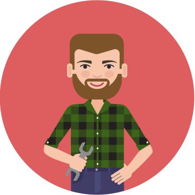 adam tutarak somun anahtarı