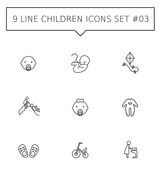 3 çocuk Icon set — Stok Vektör