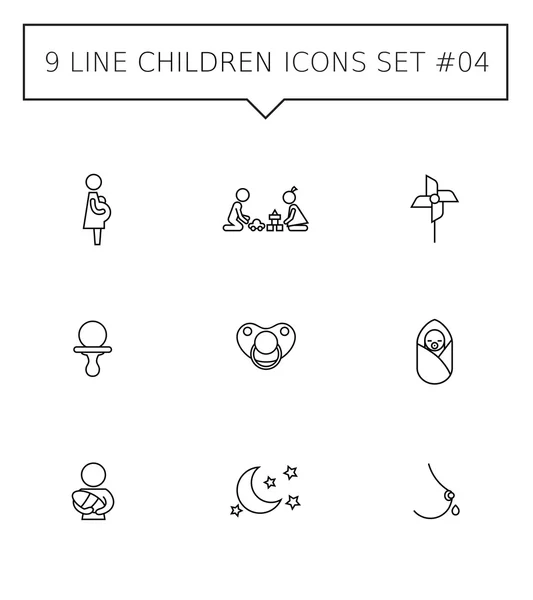 4 çocuk Icon set — Stok Vektör