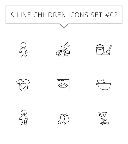 2 çocuk Icon set — Stok Vektör