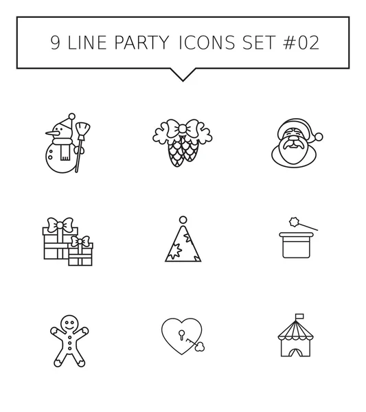 2 satır parti Icon set — Stok Vektör