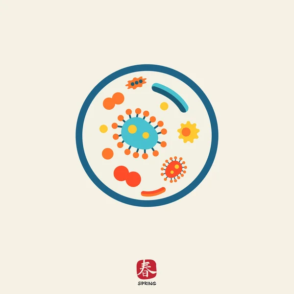 Bacterias en placas de Petri — Vector de stock