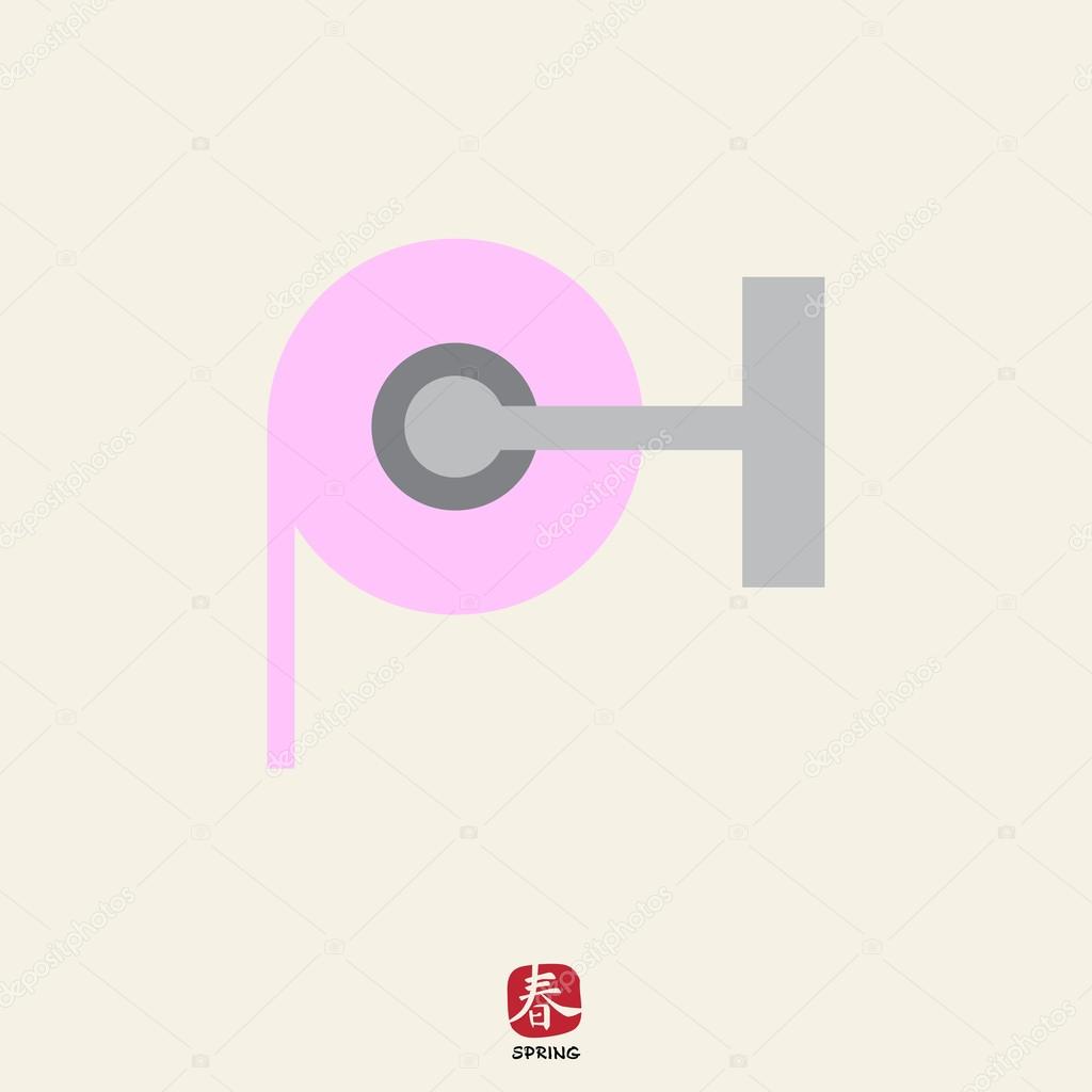 Icon of pink toilet paper roll on holder