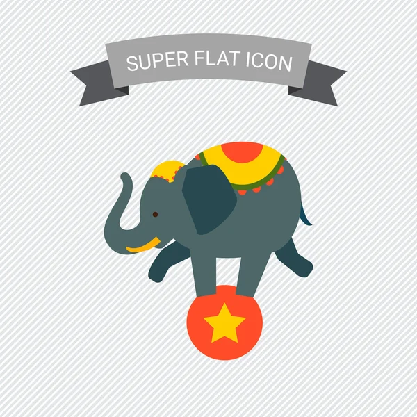 Éléphant de cirque sur balle — Image vectorielle