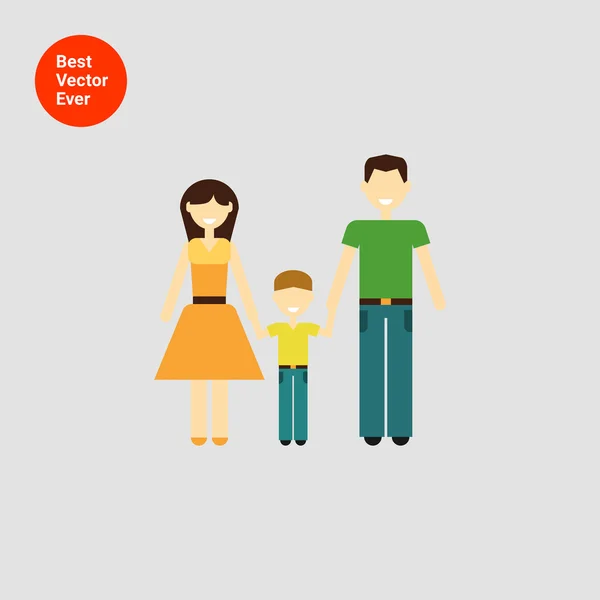 Familia con niño — Vector de stock