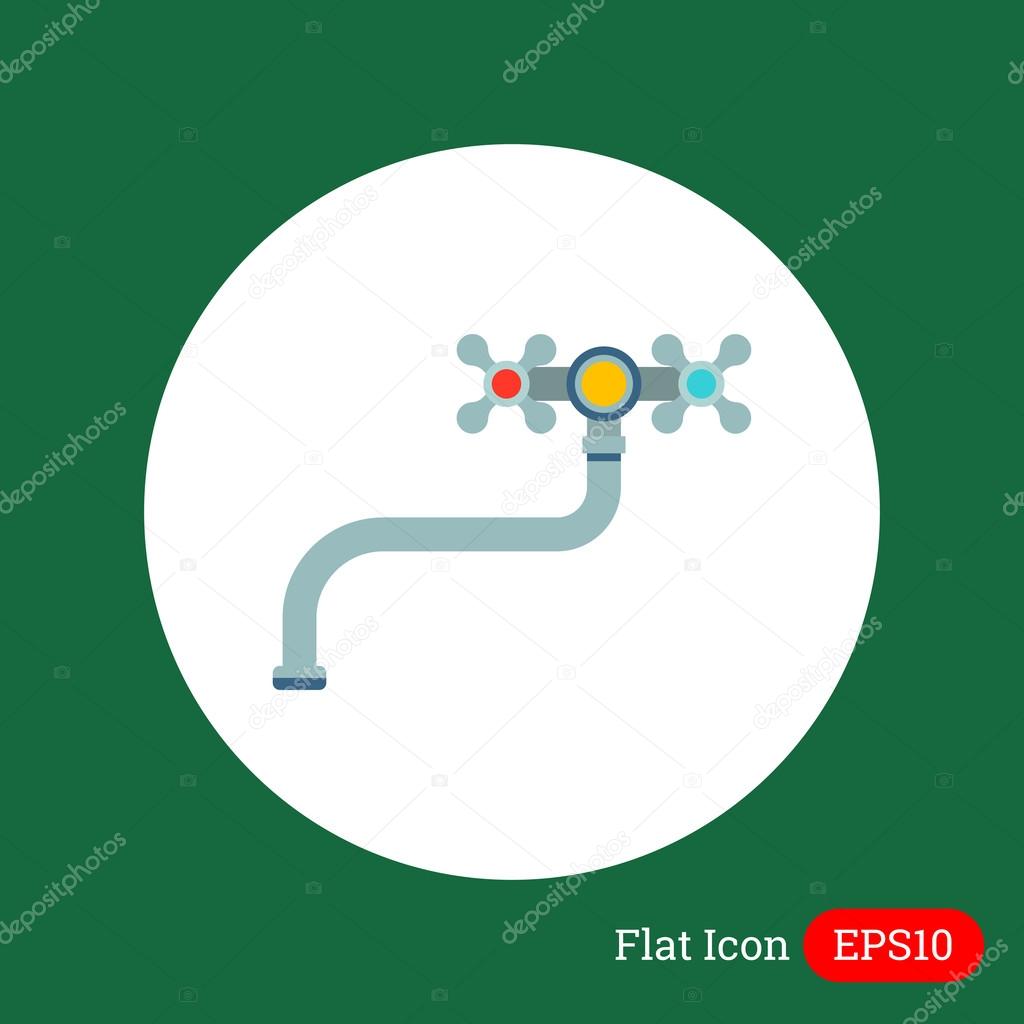 Icon of traditional water tap with knobs