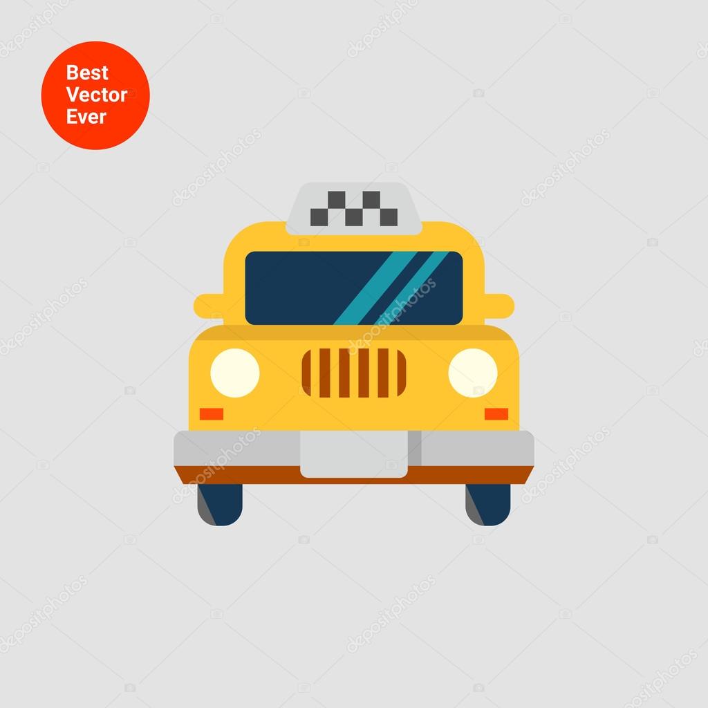 Icon of taxi car, front view