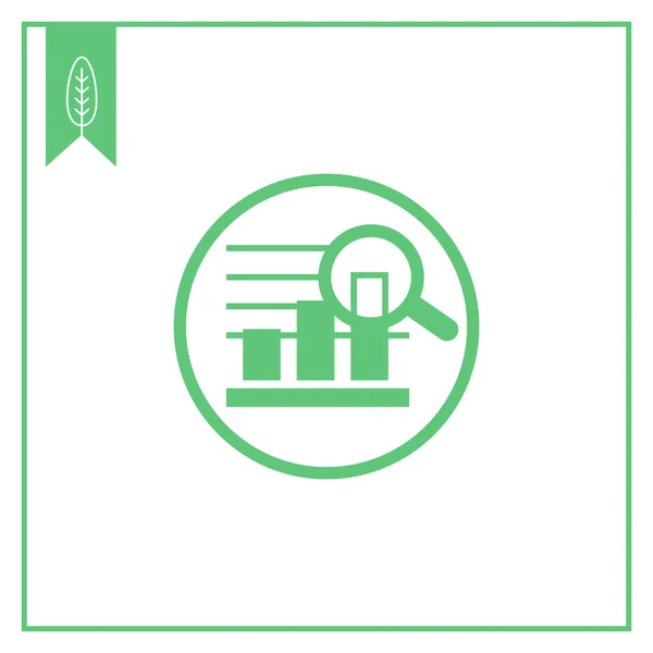 Staafdiagram en vergrootglas — Stockvector