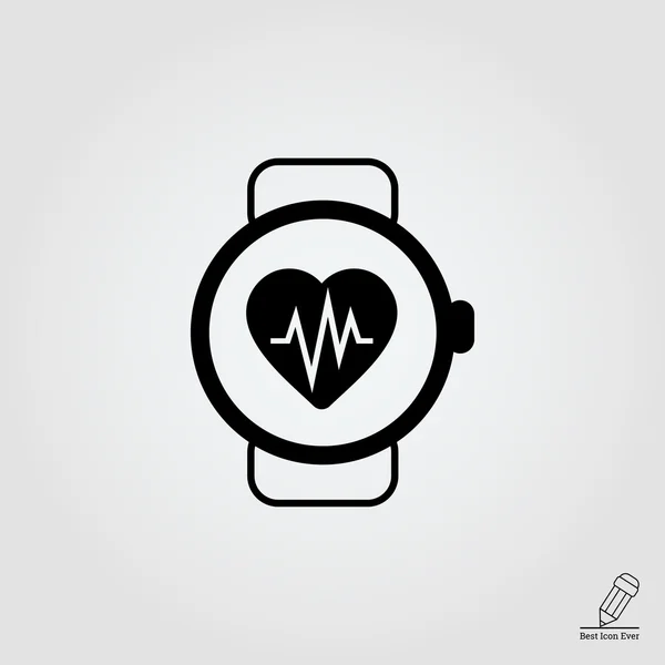 Reloj Monitor de frecuencia cardíaca — Archivo Imágenes Vectoriales