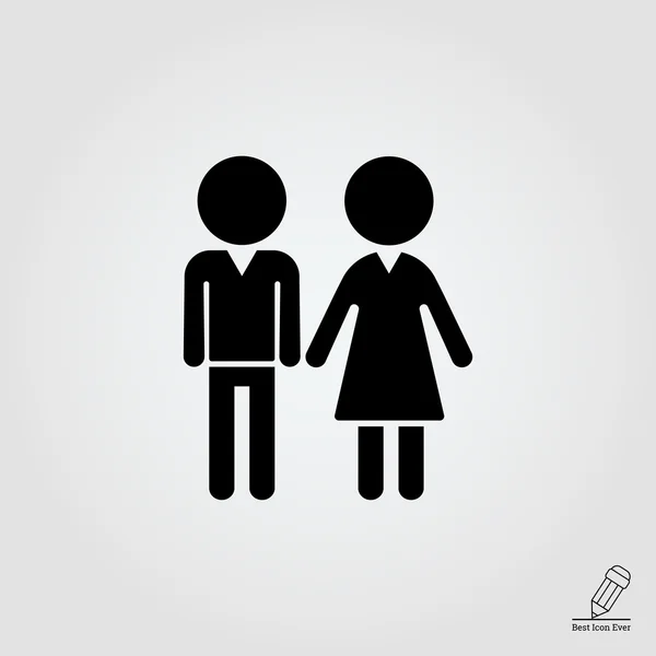 Silhouetten von Mann und Frau — Stockvektor