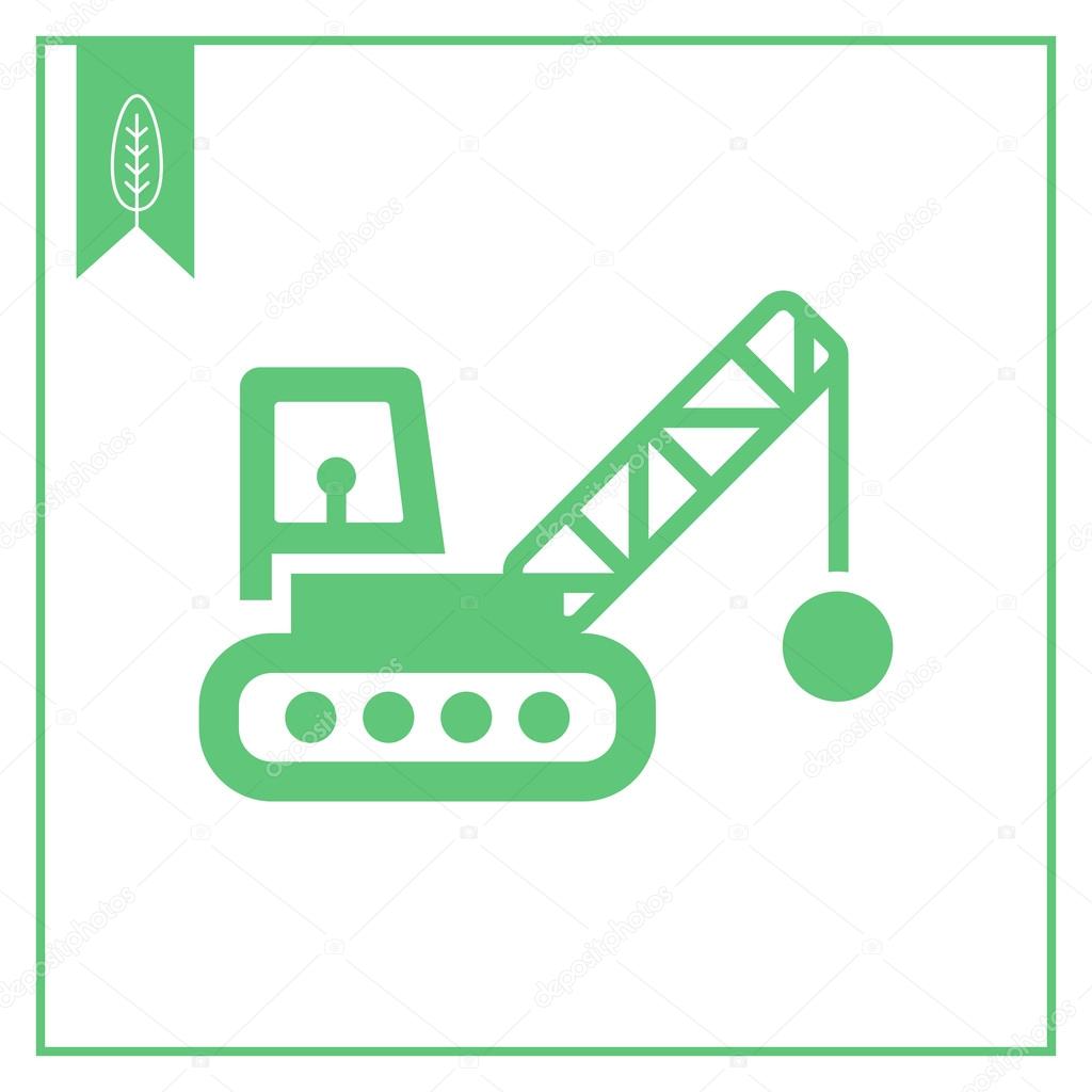 Icon of crane with wrecking ball