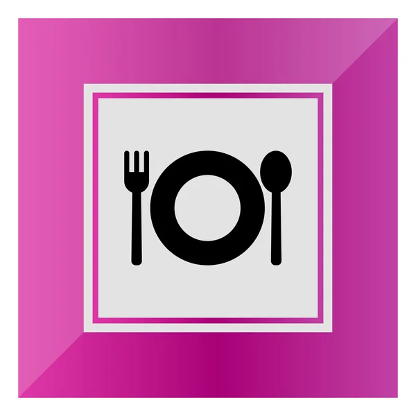 Assiette avec fourchette et cuillère — Image vectorielle