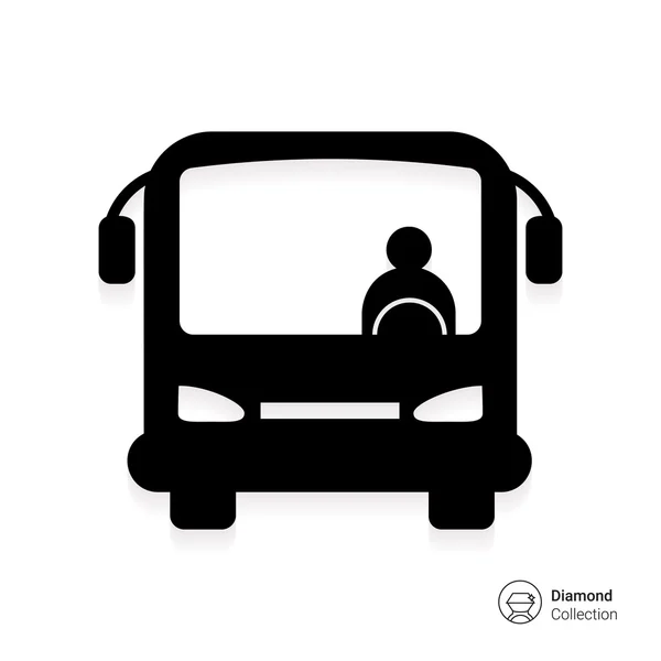 Bus con conductor de autobús — Vector de stock