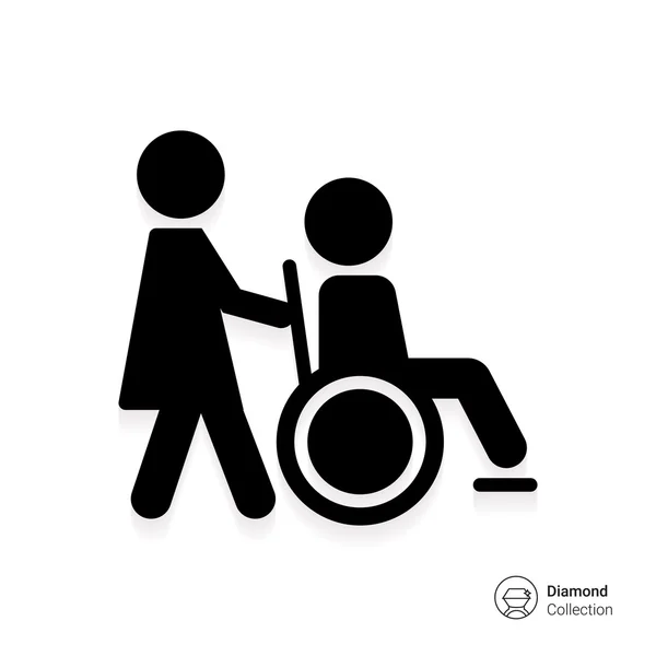 Disabled person with nurse — Stock Vector